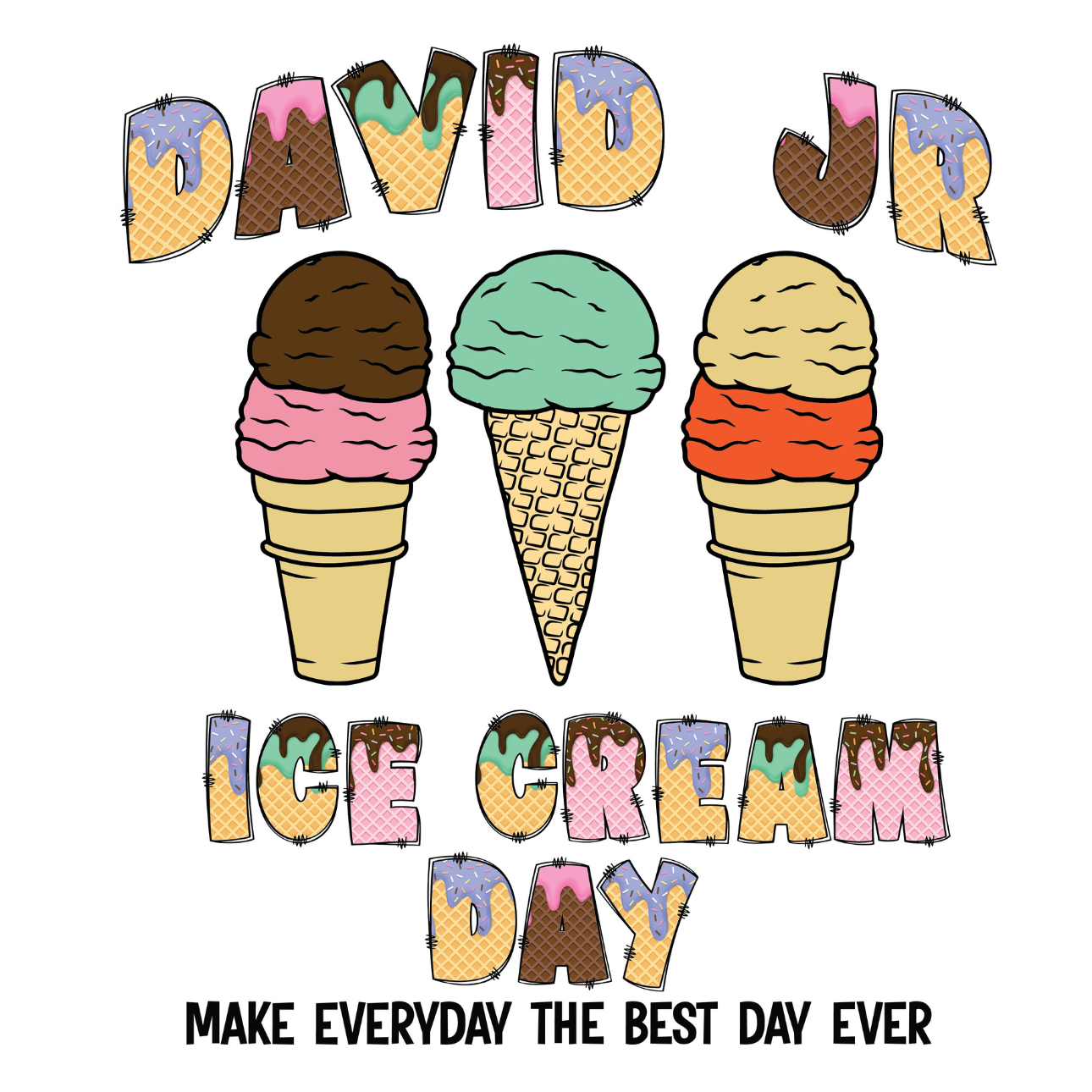 David Jr's Ice Cream Day T shirt