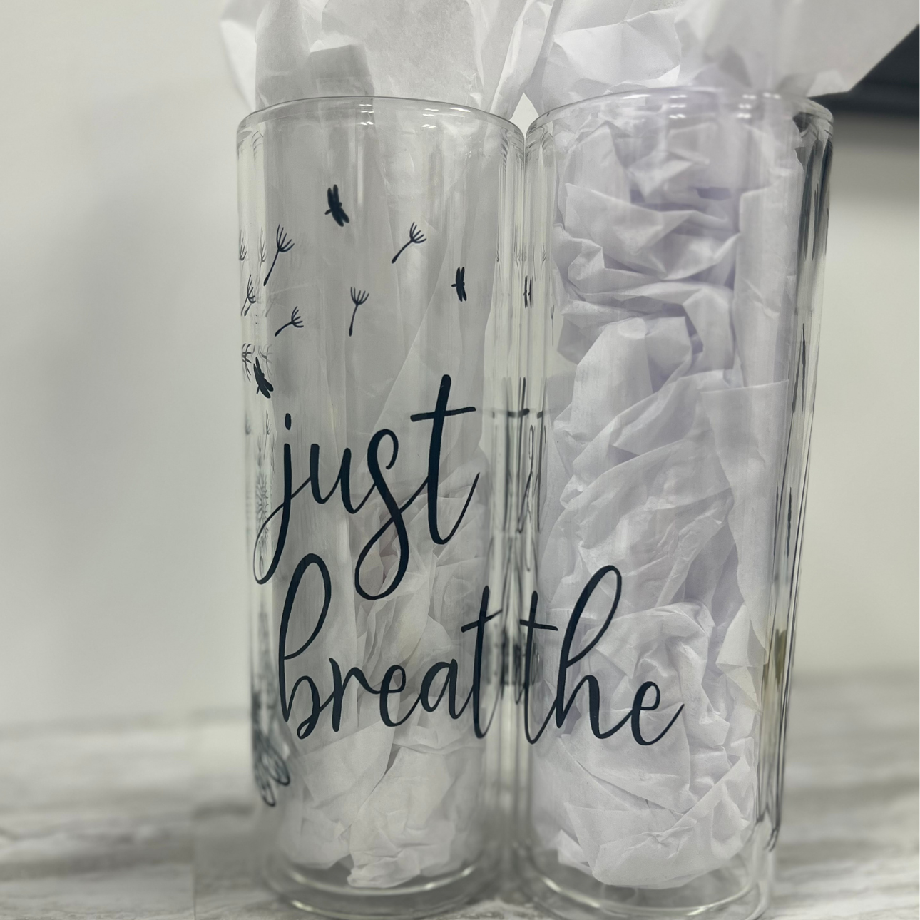 Just Breathe Glass Tumbler