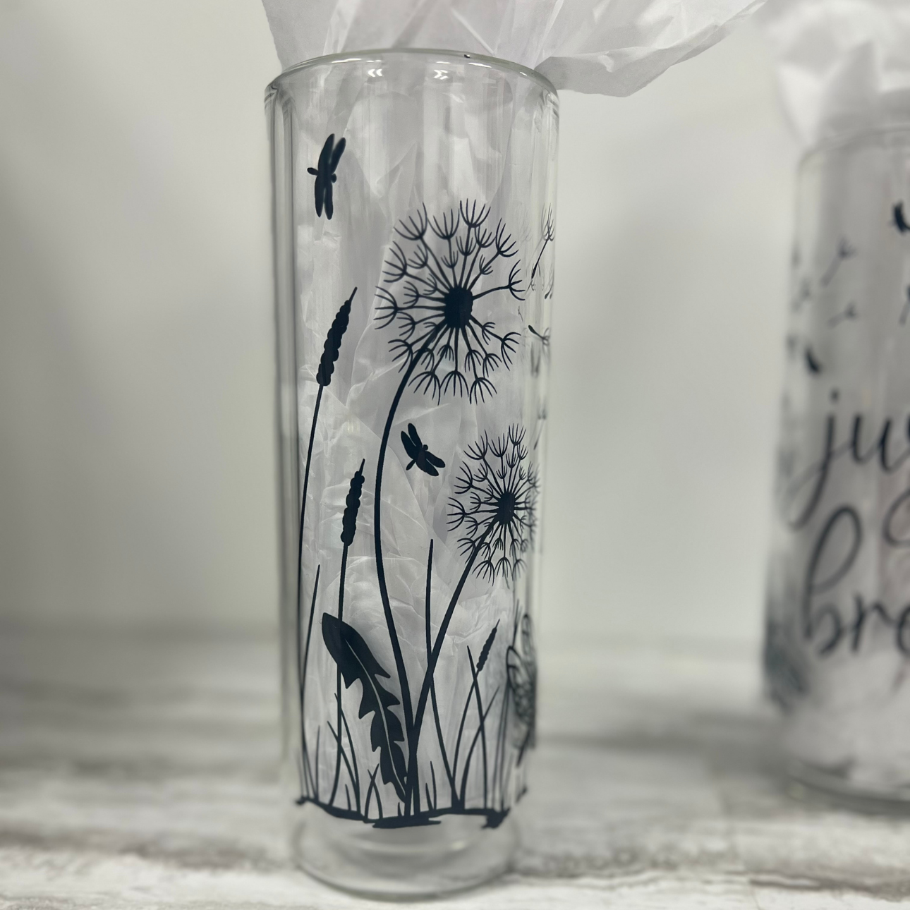Just Breathe Glass Tumbler